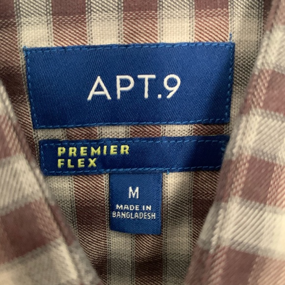 Apt. 9 Slim Fit Dress Shirt Checkered Medium - Picture 2 of 2